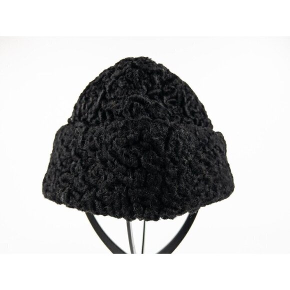 Adam Meldrum & Anderson Black Boiled Wool Hat with Ear Covers Size M Winter Cap main image 3
